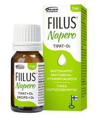 FIILUS Napero +D3 tipat (n. 30 annosta) 7 ML